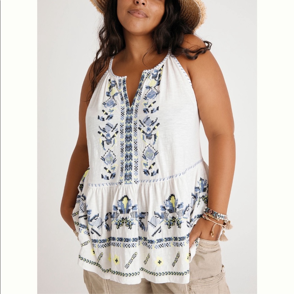 NWT Anthropologie Maeve Neela Embroidered top size small